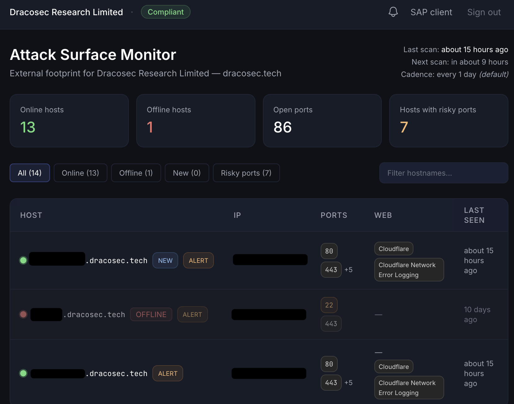 Attack Surface Monitor — external footprint inventory